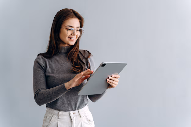 girl on tab